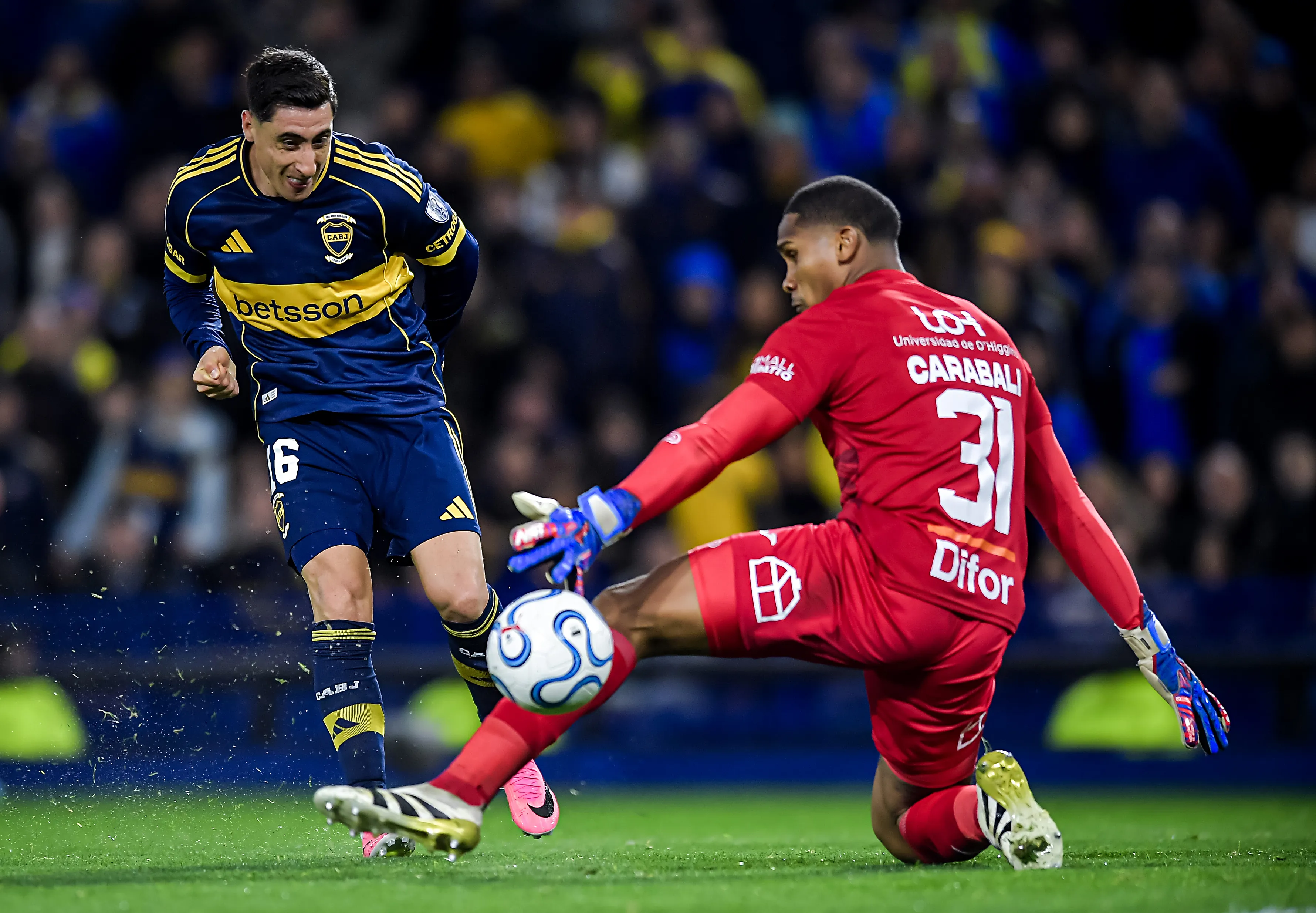 Merentiel fue el autor del único gol de Boca ante O’Higgins. (Getty)