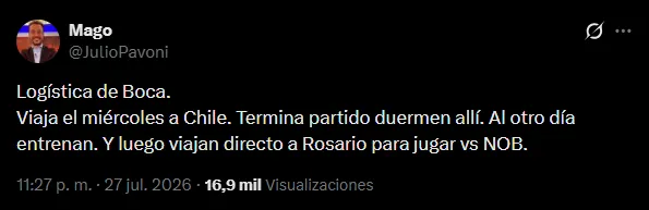 Hay un cambio de logística en Boca. (Captura)