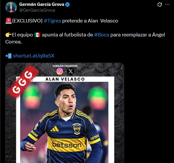 Tigres de México quiere a Velasco. (Captura)