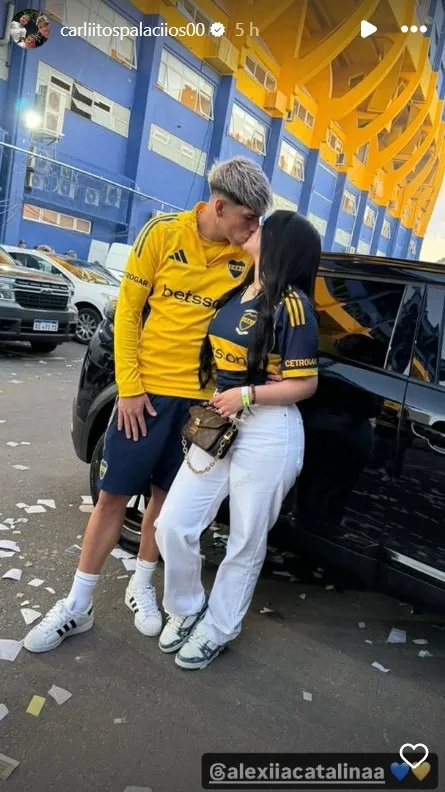 Palacios, junto a su pareja. (Captura)