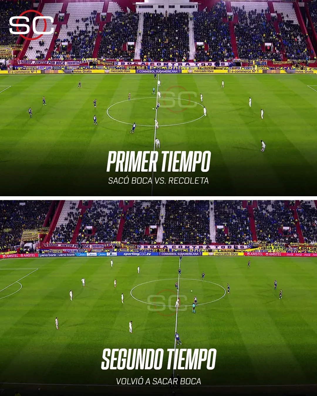 Boca sacó del medio en los dos tiempos.