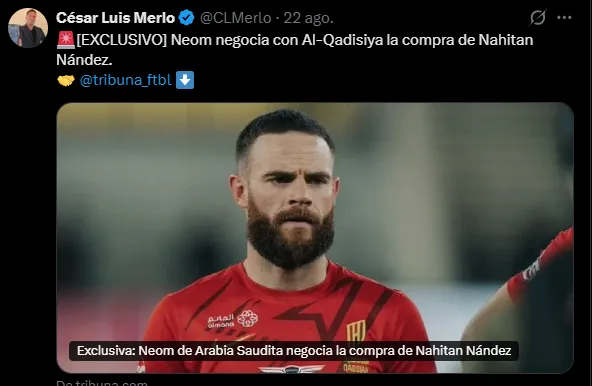 Nández seguiría en Arabia Saudita. (Captura)