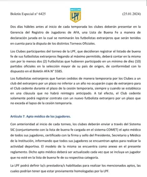 El reglamento de AFA.