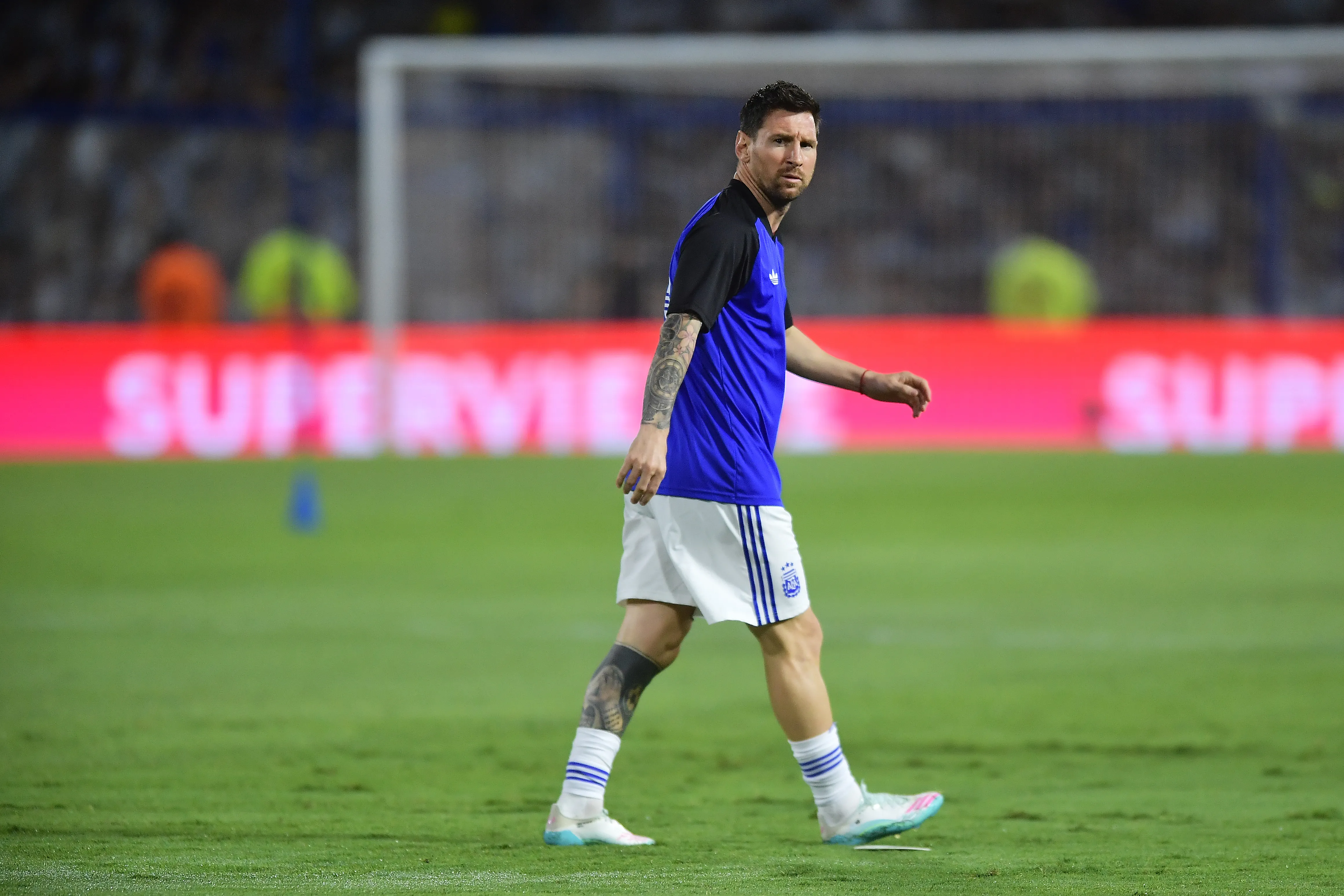 Messi, en La Bombonera. (Getty)